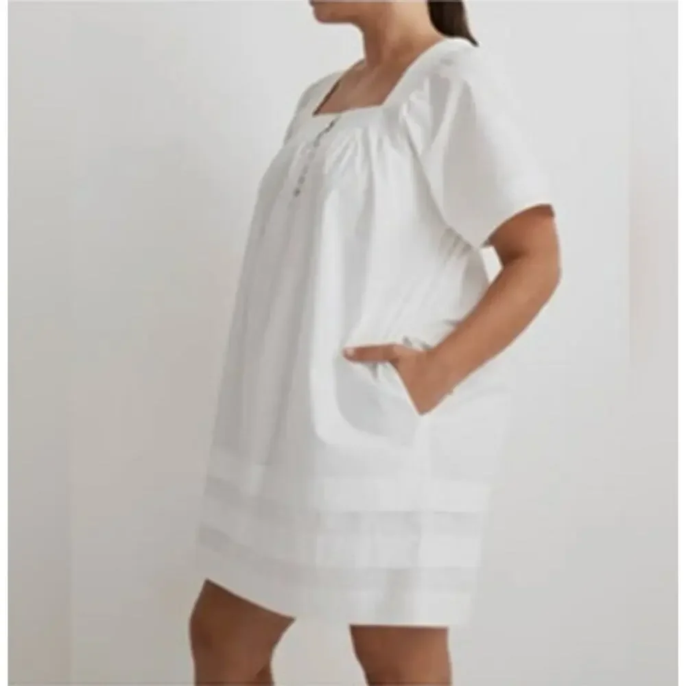 Madewell NWOT White Cotton Mini Dress Medium - Picture 1 of 11